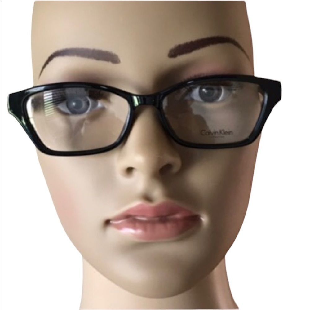 CALVIN Klein eyeglass frame black with wood look temples gorpcore NWOT